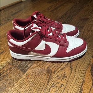 Nike Dunks Burgundy and White
